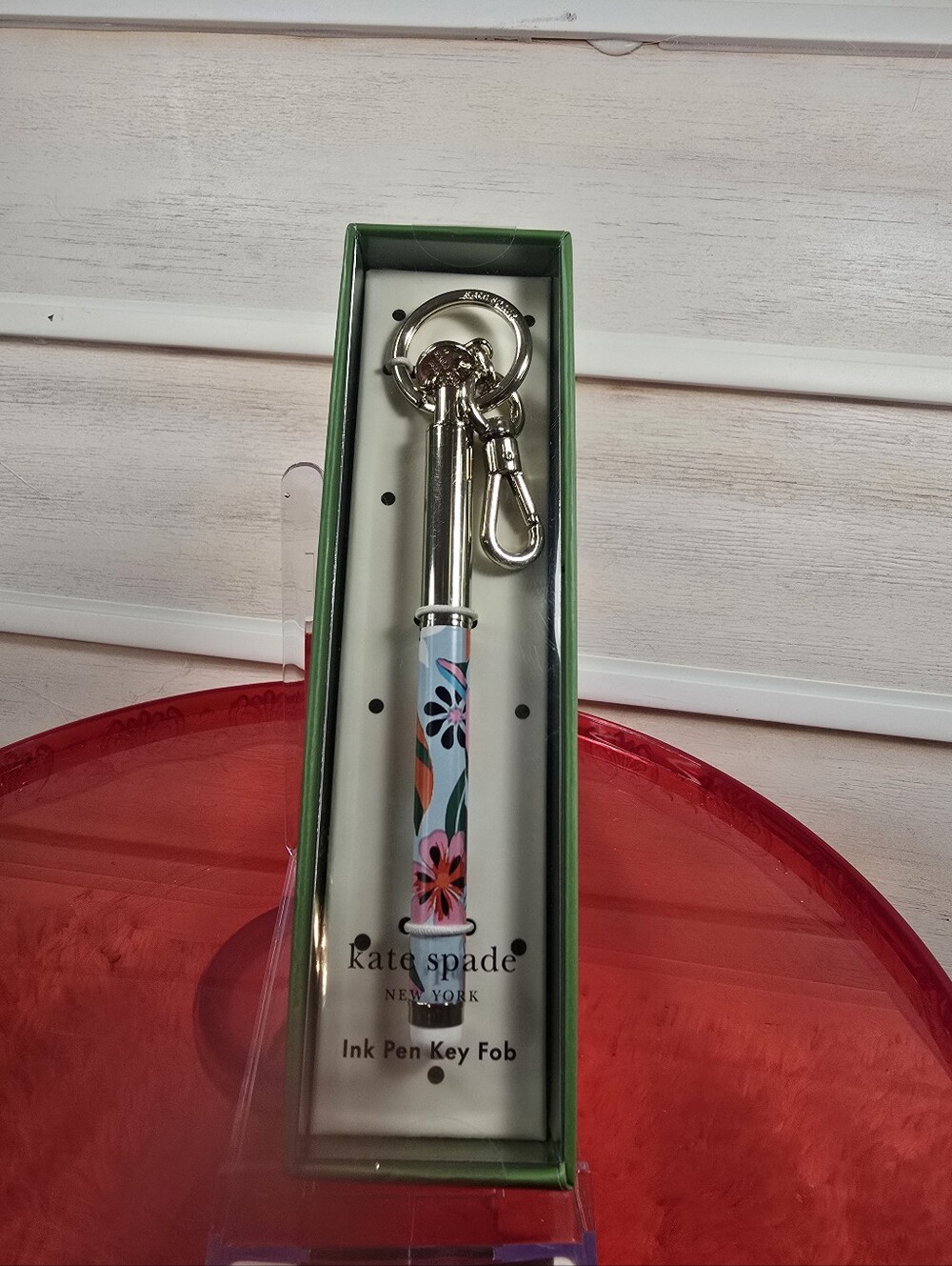kate spade Floral Blue Ink Pen Key Fob